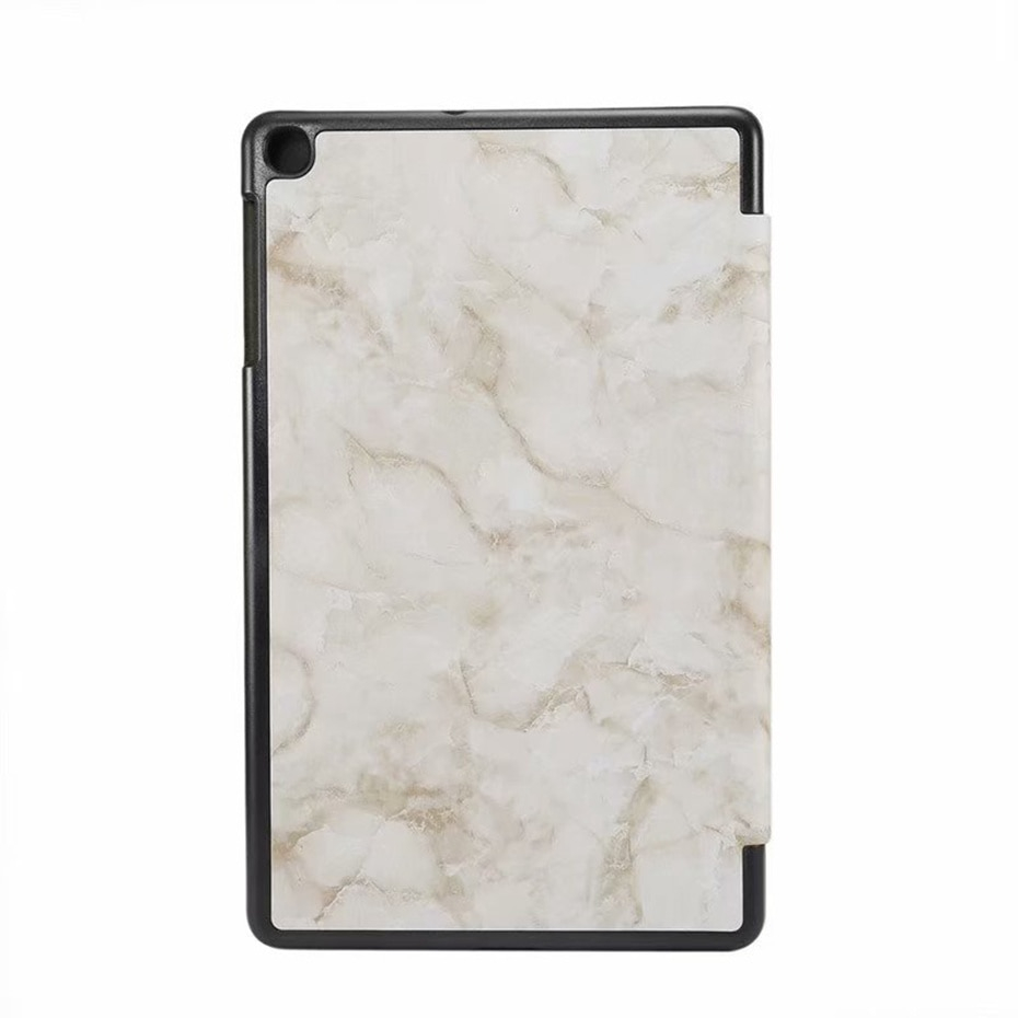 Case Samsung Galaxy Tab A 10.1 (2019) SM-T515 / SM-T510 #เคสฝาพับปกสามพับลายเนื้อหินอ่อน Marble Texture Tri-fold PU Leather + PC Stand Tablet Shell