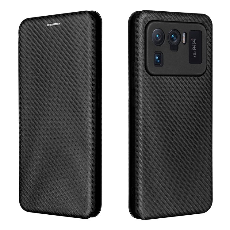 เคส Xiaomi Mi 11 Ultra #เคสฝาพับลายคาร์บอนไฟเบอร์มีช่องใส่การ์ด Carbon Fiber Wallet Card Slot Magnet Stand Phone Cover