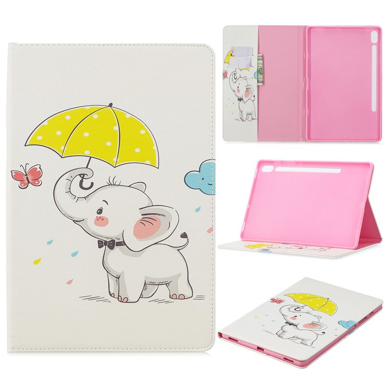 เคส Samsung Galaxy Tab S7 SM-T870 SM-T875 #เคสฝาพับสไตล์กระเป๋าสตางค์พิมพ์ลายสวยๆ Pattern Printing Magnetic Leather