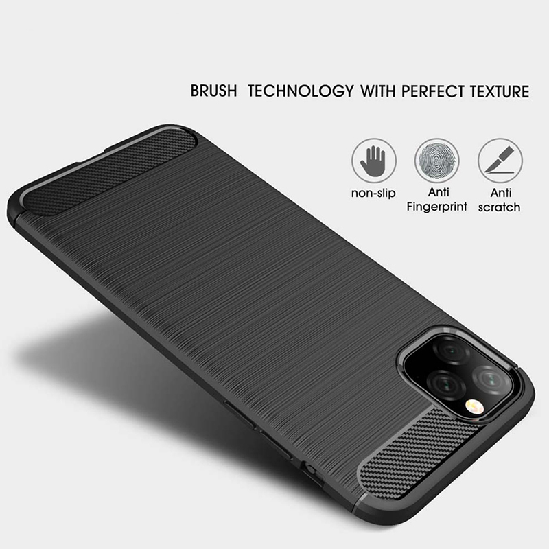เคส iPhone 11 6.1 inch (2019) #เคสคาร์บอนไฟเบอร์ ผิวขัดแปรง Brushered TPU Back Case