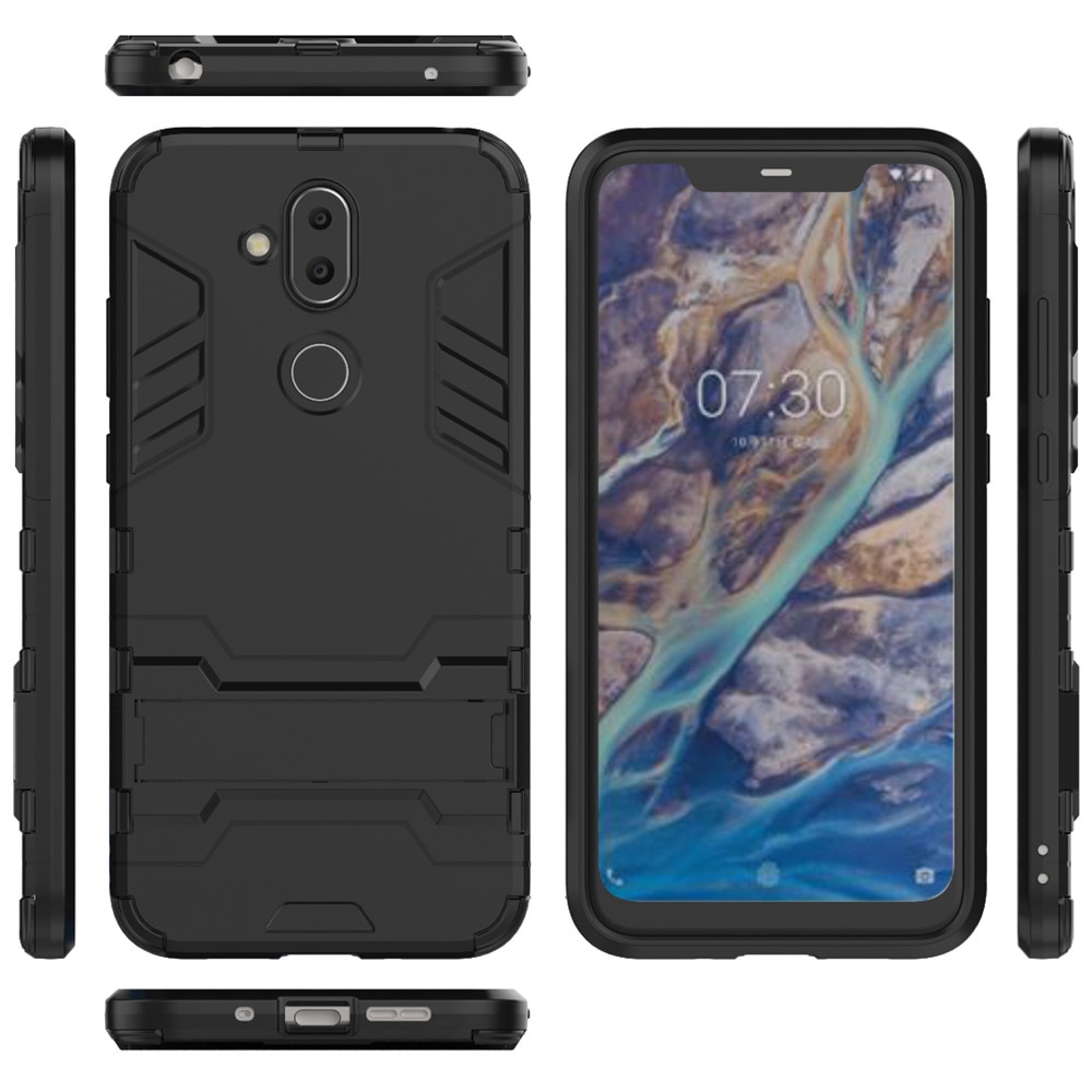 เคส Nokia 8.1 / X7 #เคสฝาหลังพลาสติก ไฮบริด TPU + Kickstand สีสันสวยงามทันสมัย