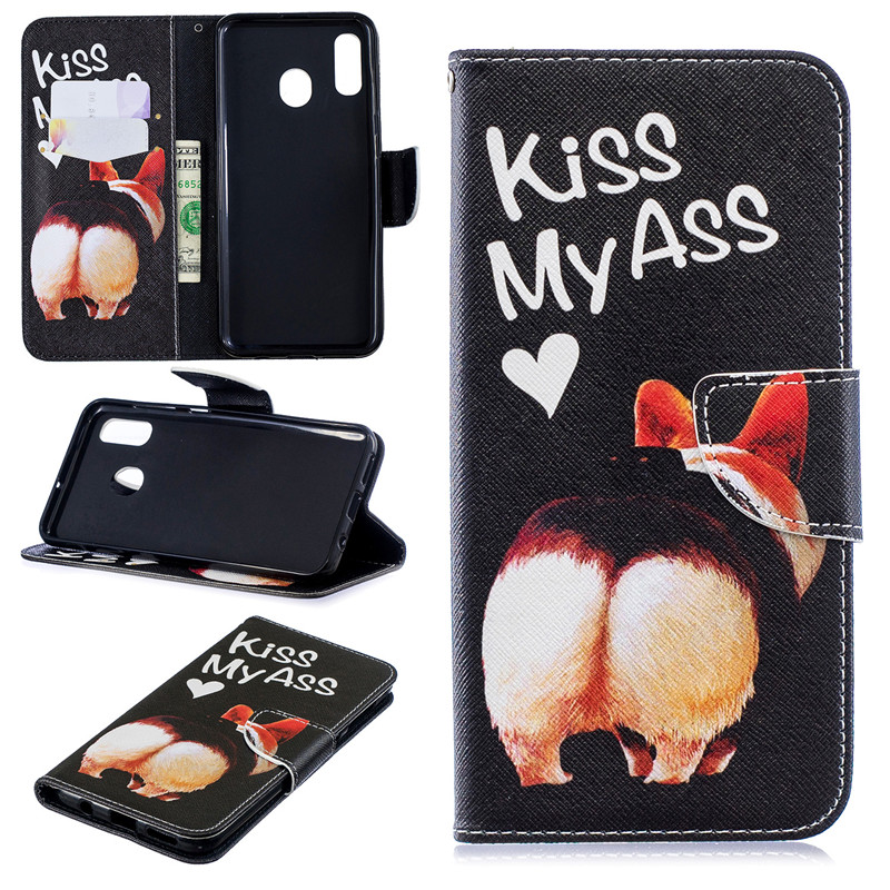 เคส Samsung Galaxy A30/A20 #เคสฝาพับสไตล์กระเป๋าสตางค์พิมพ์ลายสวยๆ Pattern Printing Magnetic Leather