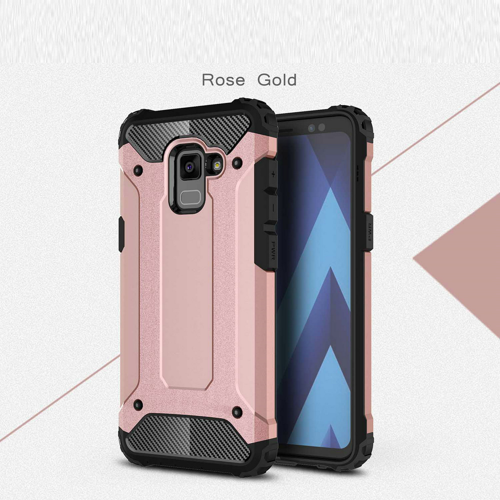 เคส Samsung Galaxy A8+ 2018 #เคสฝาหลังเกราะป้องกัน ไฮบริด พลาสติก+TPU สวยงามทันสมัย