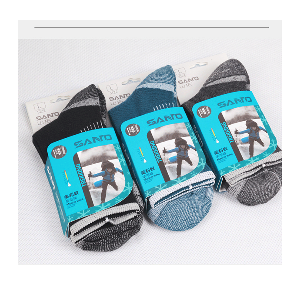 ถุงเท้าวิ่ง SANTO ผลิตจากขนสัตว์ สำหรับกีฬากิจกรรมกลางแจ้งทุกประเภท หนานุ่มใส่สบายระบายอากาศดี (N19)