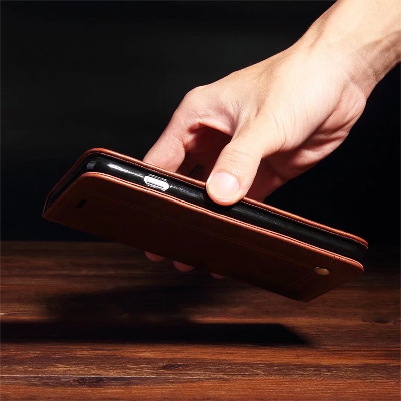 เคส OnePlus 6 #เคสฝาพับหนัง PU Crazy Horse Texture Retro Leather Auto-absorbed Wallet คุณภาพดี