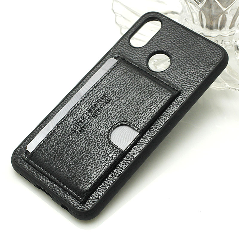 เคส Huawei P20 Lite / Nova 3e #เคสฝาหลัง TPU เคลือบหนัง PU Leather Coated TPU Kickstand Card Holder