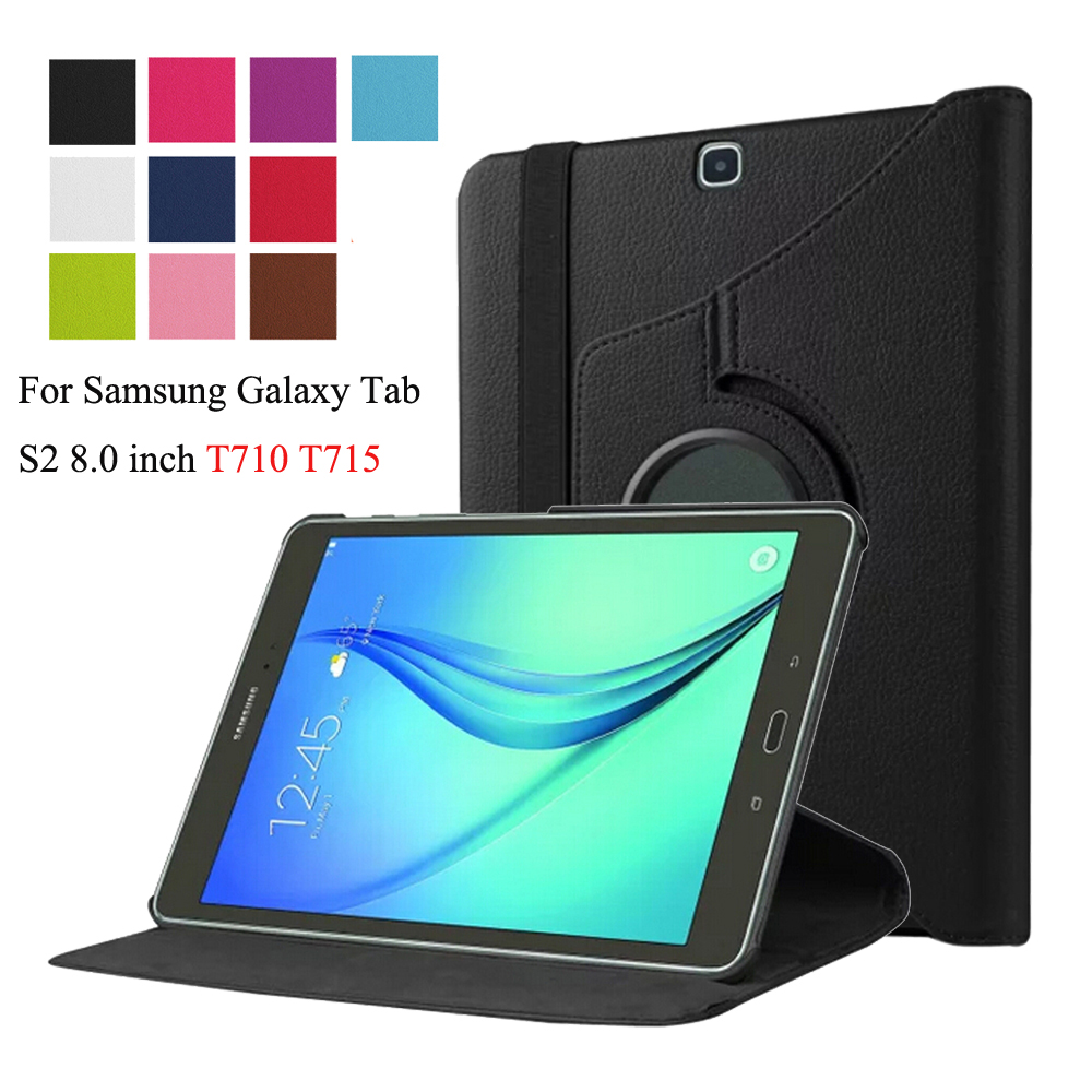 เคส Samsung Galaxy Tab S2 8.0 T710 T715 8.0นิ้ว #เคสผิวลิ้นจี่หมุนได้ 360 องศา สวยงามทันสมัย