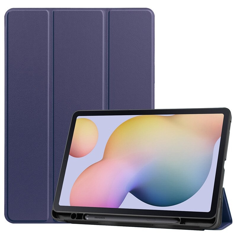Case Samsung Galaxy Tab S7 SM-T870 SM-T875 #เคสฝาพับหนัง PU แบบ 3 พับมีช่องเก็บปากกาในตัว