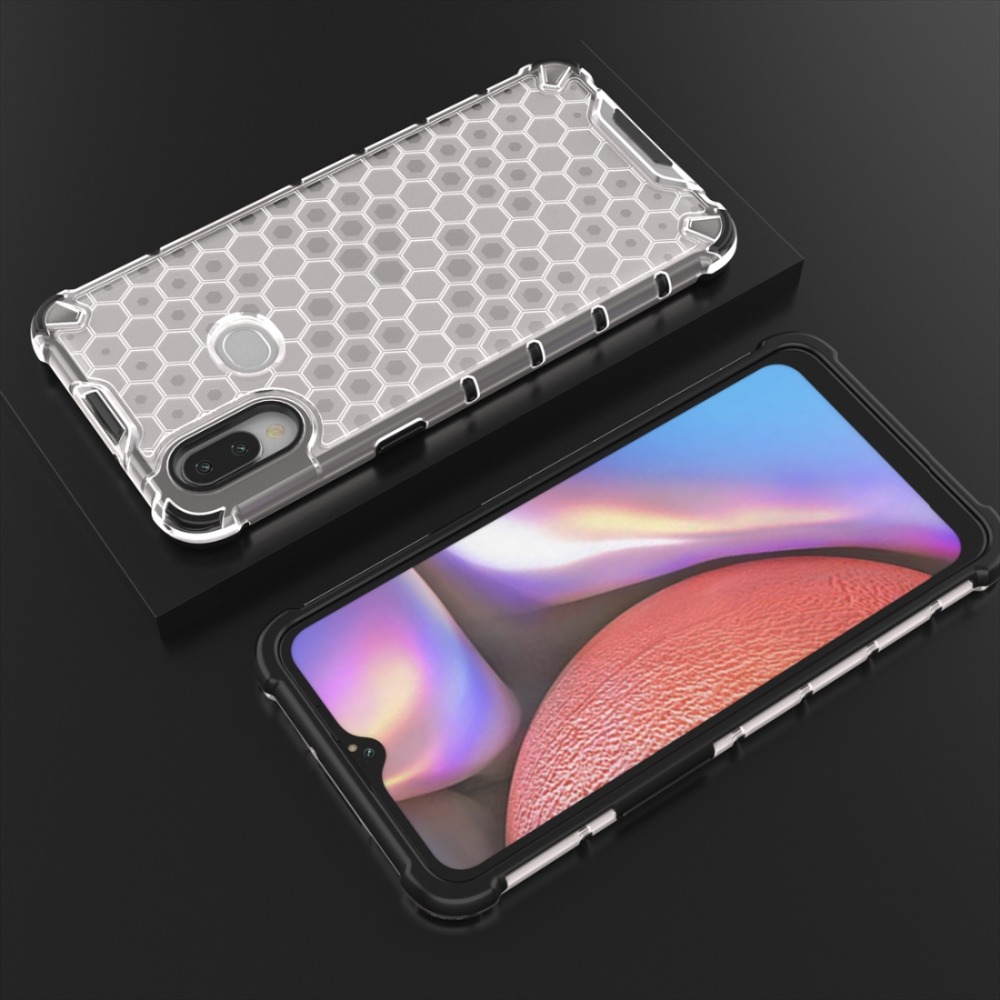 Case Samsung Galaxy A20s #เคสฝาหลังกันกระแทก Honeycomb Shock Absorber TPU + PC + Silicone Hybrid