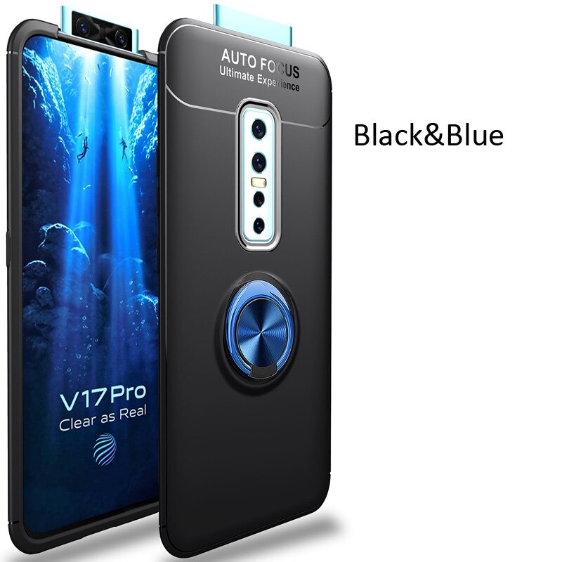 Case Vivo V17 Pro#เคสฝาหลัง TPU Finger Ring Kickstand (แผ่นโลหะแบบ Built-in)