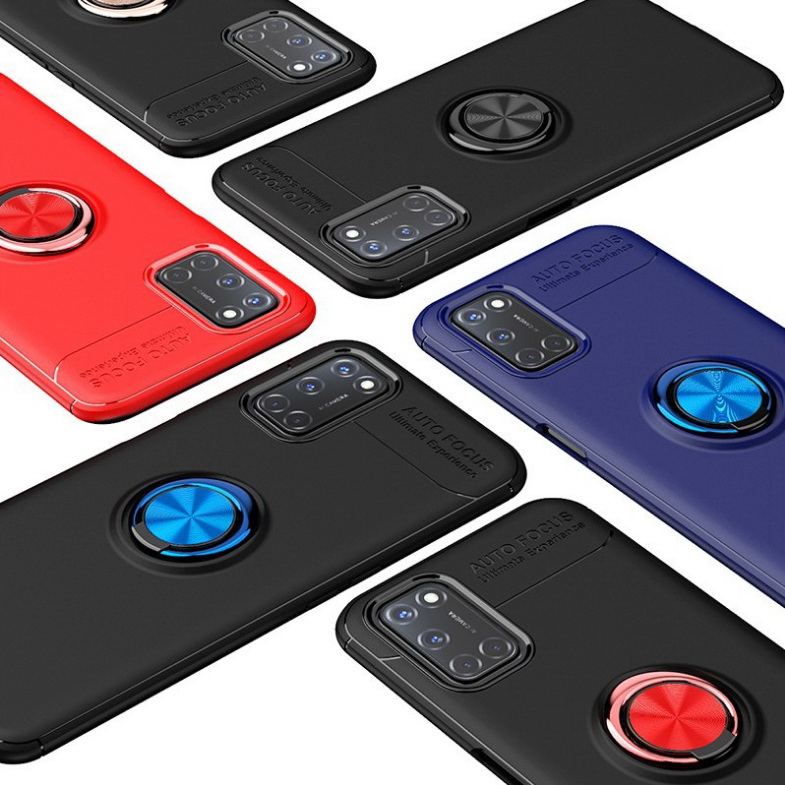 เคส OPPO A92 #เคสฝาหลัง Soft TPU Finger Ring Kickstand (แผ่นโลหะแบบ Built-in) Soft TPU