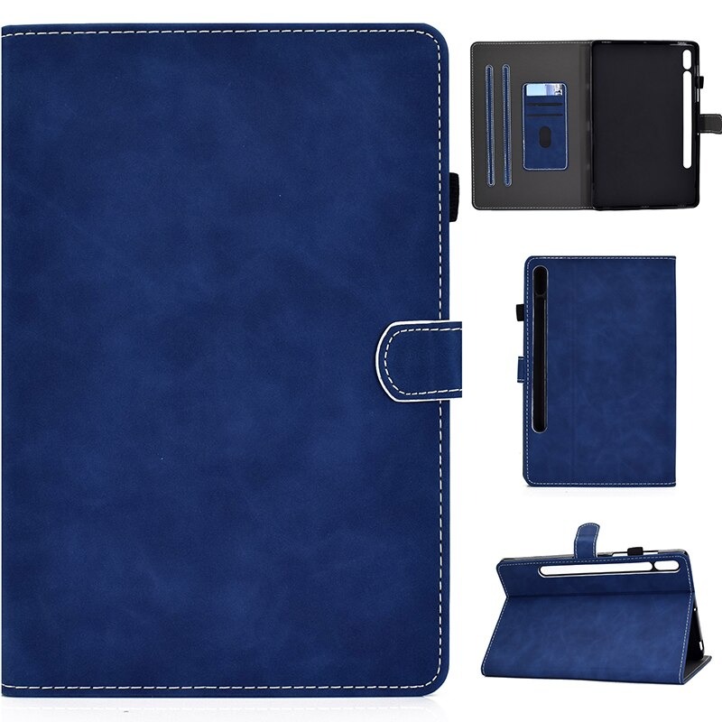 Case Samsung Galaxy Tab S7 SM-T870 SM-T875 #เคสฝาพับหนัง PU มีช่องใส่บัตร Magnetic Flip PU Leather Case Cover Stand