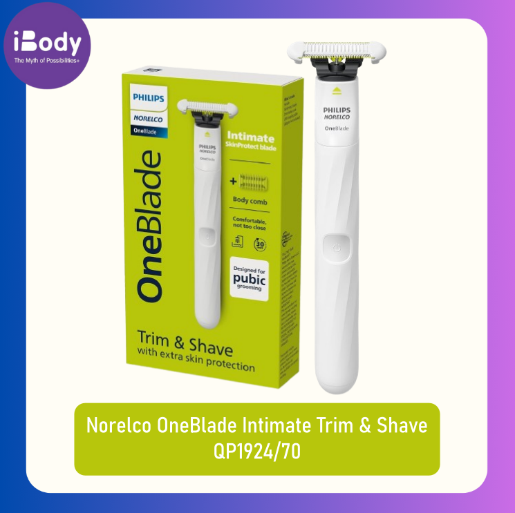 (Philips®) Norelco OneBlade Intimate Trim & Shave QP1924/70 ฟิลิปส์ เครื่องตัดแต่งขนร่างกาย