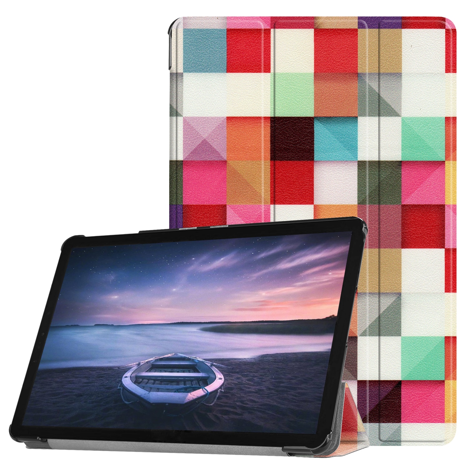 Case Samsung Galaxy S4 10.5 T830 / T835 #เคสฝาพับหนัง PU สามพับพิมพ์ลาย Pattern Printing Tri-fold Leather Smart Cover