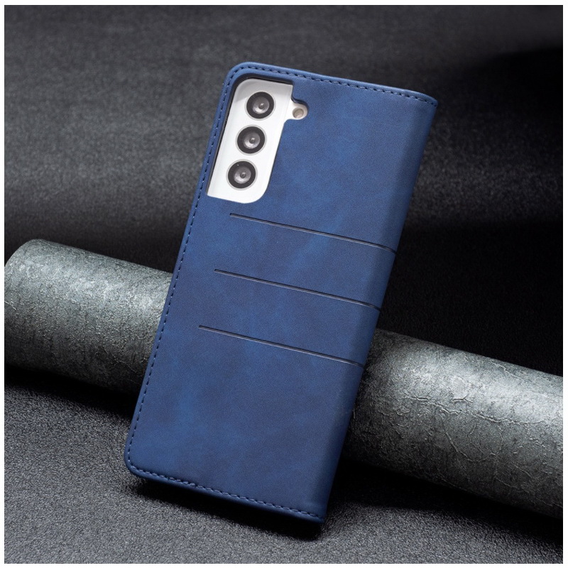 เคส Samsung Galaxy S22 5G #เคสฝาพับหนัง PU สไตล์กระเป๋าสตางค์พร้อมช่องใส่การ์ด Luxury Flip Stand Card Phone Leather Wallet Cover Casing
