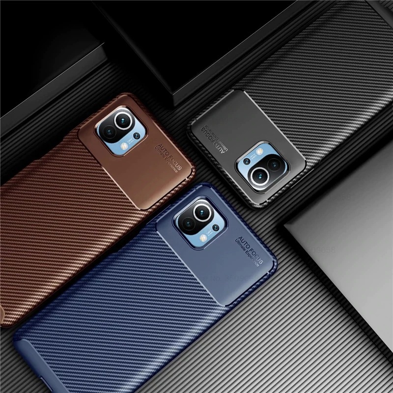 Case Xiaomi Mi 11 Lite #เคสฝาหลังนิ่ม Carbon Fiber Anti-drop TPU Protection