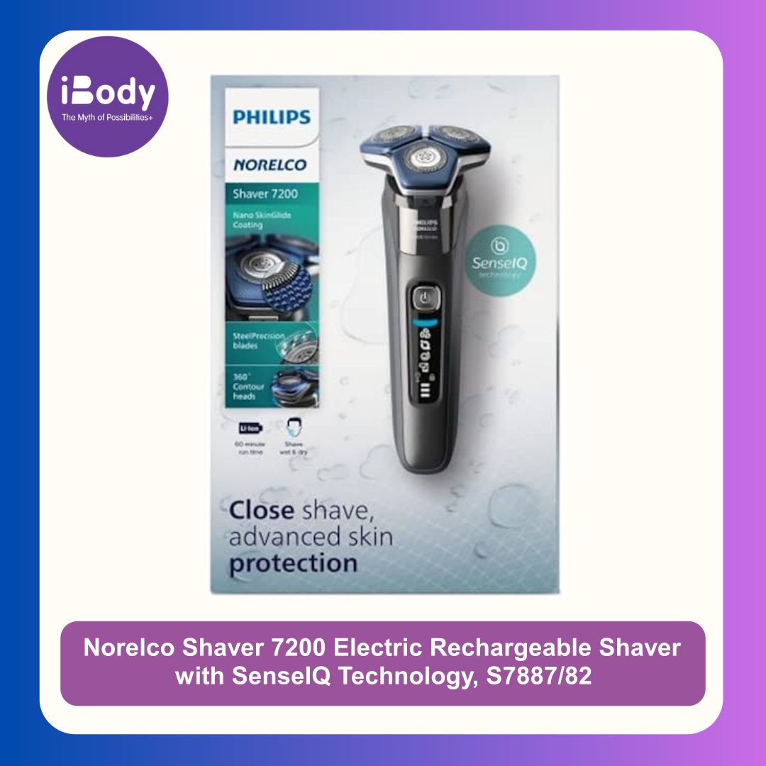 ฟิลิปส์ เครื่องโกนหนวด [Philips®] Norelco Shaver 7200 Electric Rechargeable Shaver with SenseIQ Technology, S7887/82