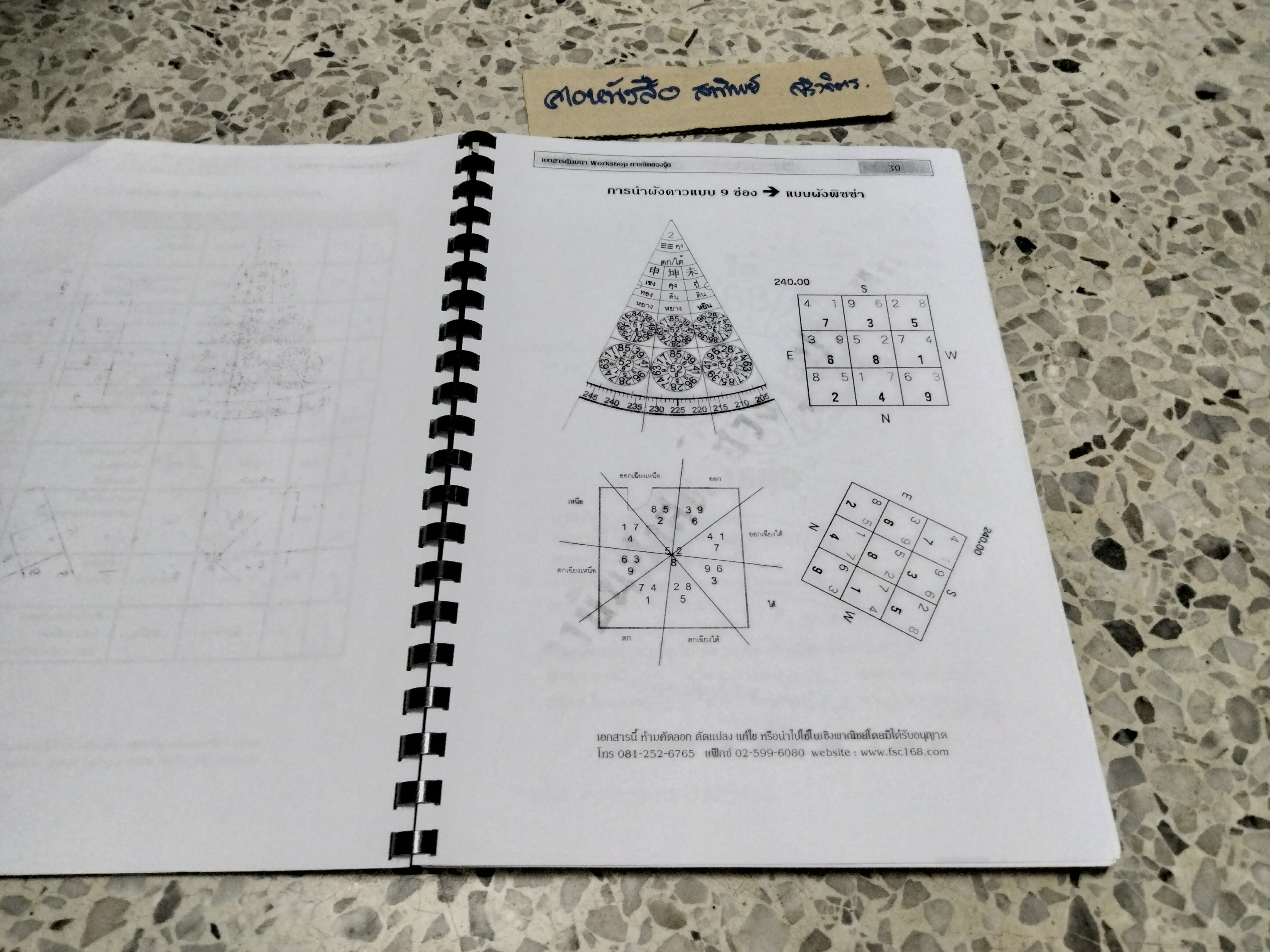 Workshop เคล็ดลับการจัดฮวงจุ้ย โดย บัณฑิต แซ่ลิ้ม ...เอกสารประกอบการสัมมนา (มีรอยเขียน) **สินค้าหมด**