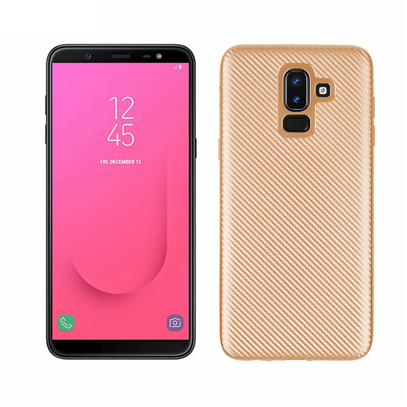 Case Samsung Galaxy J8 (2018) #เคสฝาหลัง TPU นิ่มแบบคาร์บอนไฟเบอร์ Soft Skin Case