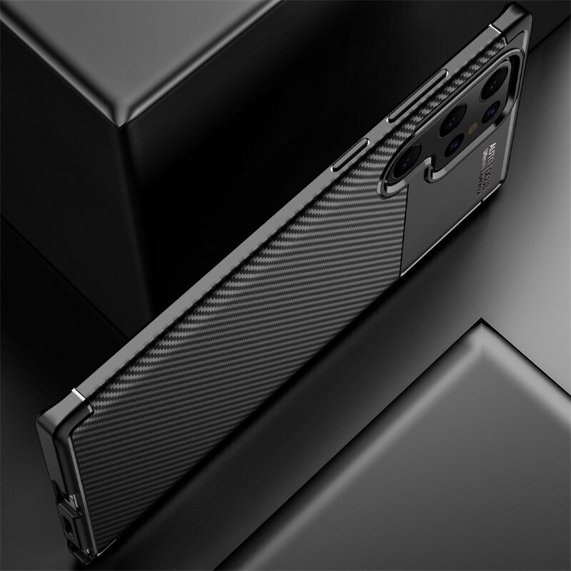 เคส Samsung Galaxy S23 Ultra 5G #เคสฝาหลังนิ่ม Carbon Fiber Anti-drop TPU Protection
