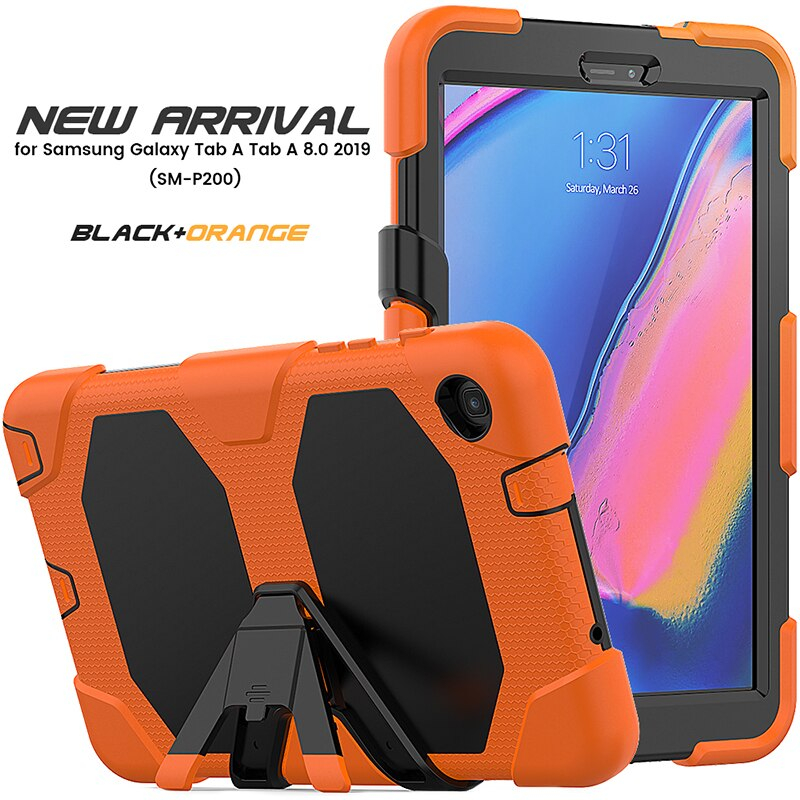 Case Samsung Galaxy Tab A 8.0 (2019) P200 P205 #เคสฝาหลังไฮบริดกันกระแทก ซิลิโคน+พลาสติก Combo Shell น้ำหนักเบา