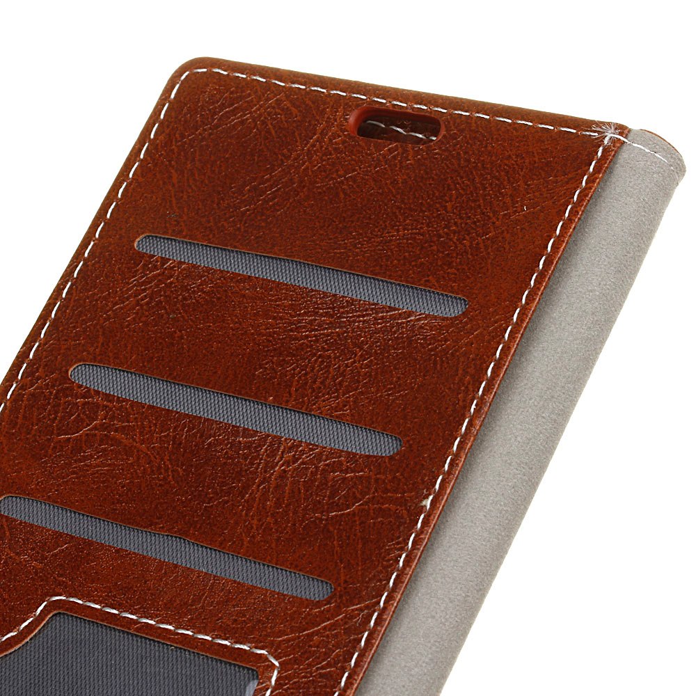 เคส Samsung Galaxy A7 (2018) #เคสฝาพับหนัง PU ผิวหนังม้า Retro Crazy Horse PU Leather