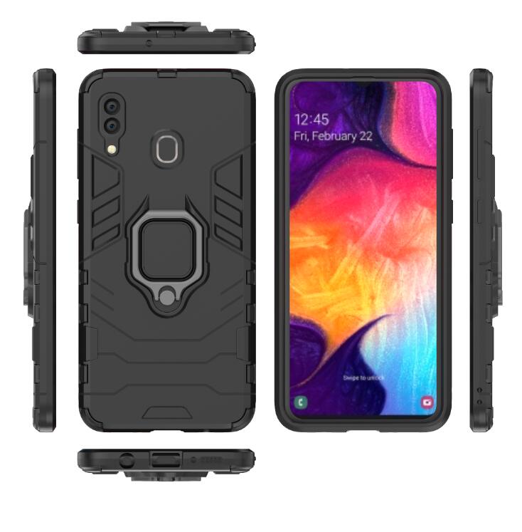 Case Huawei Y7 2019 #เคสฝาหลังพลาสติกแข็ง +TPU Hybrid Case มีแหวนสวมนิ้วโลหะ