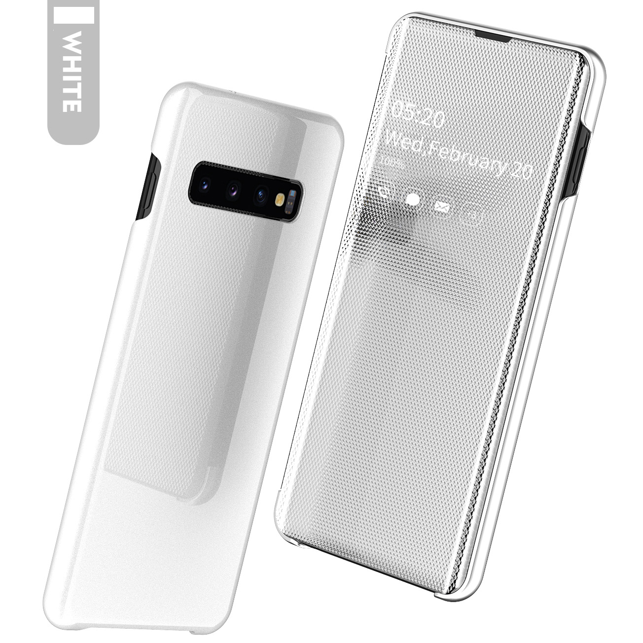 Case Samsung Galaxy S10+ #เคสฝาพับแบบ Window Mirror Surface