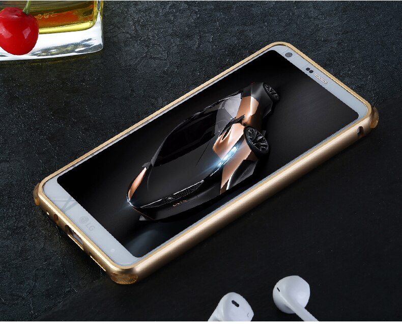 Case LG G6 #เคสขอบโลหะ+แผ่นหลัง Plastic Slide-on Brushed Plating Hard Phone Case (Metal Bumper + PC)