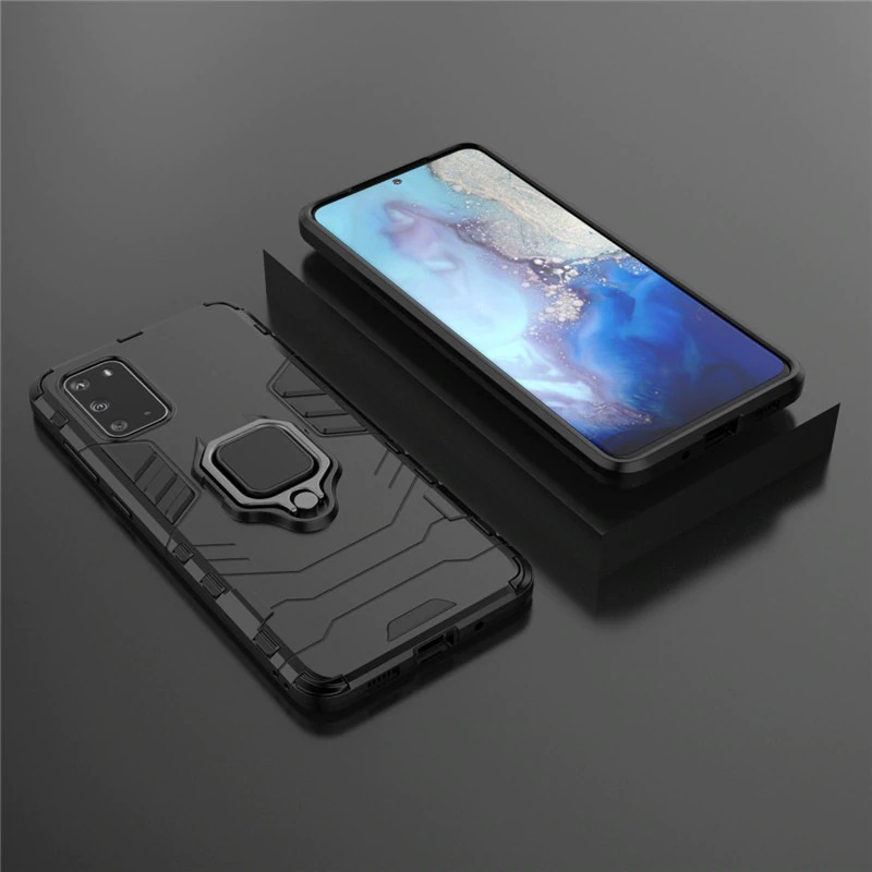 Case Samsung Galaxy S20 FE / S20 FE 5G #เคสฝาหลังพลาสติกแข็ง +TPU Hybrid Case มีแหวนสวมนิ้วโลหะ