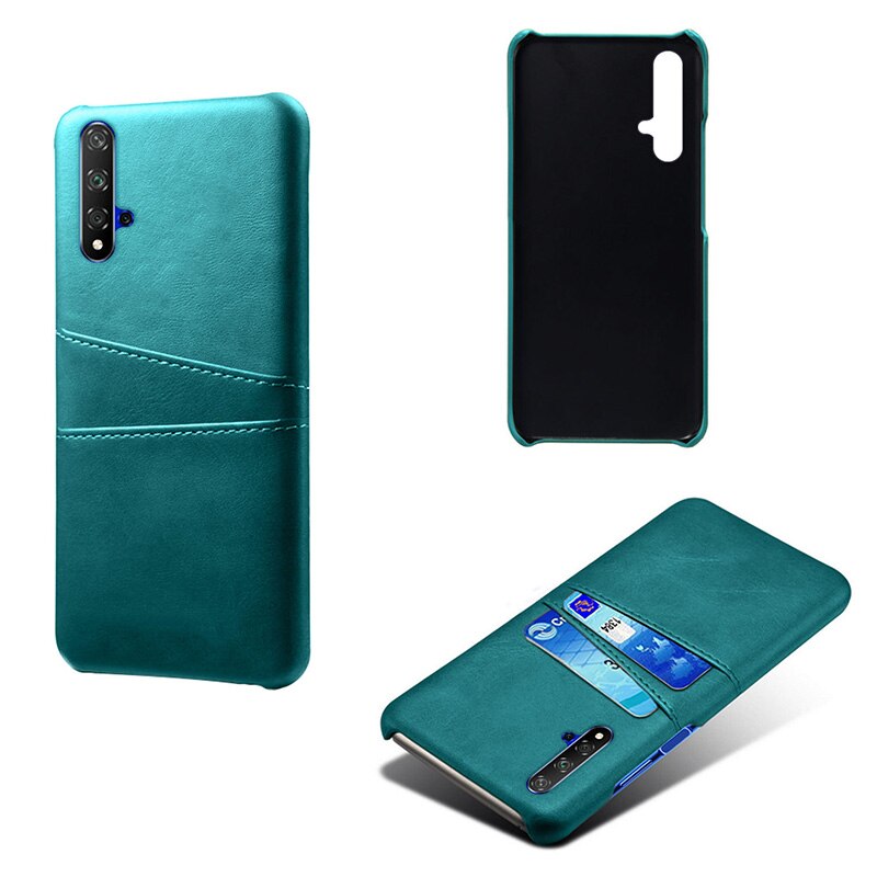 Case Huawei Nova 5T #เคสแบบฝาหลังหุ้มหนัง Double Card Slots PU Leather Coated