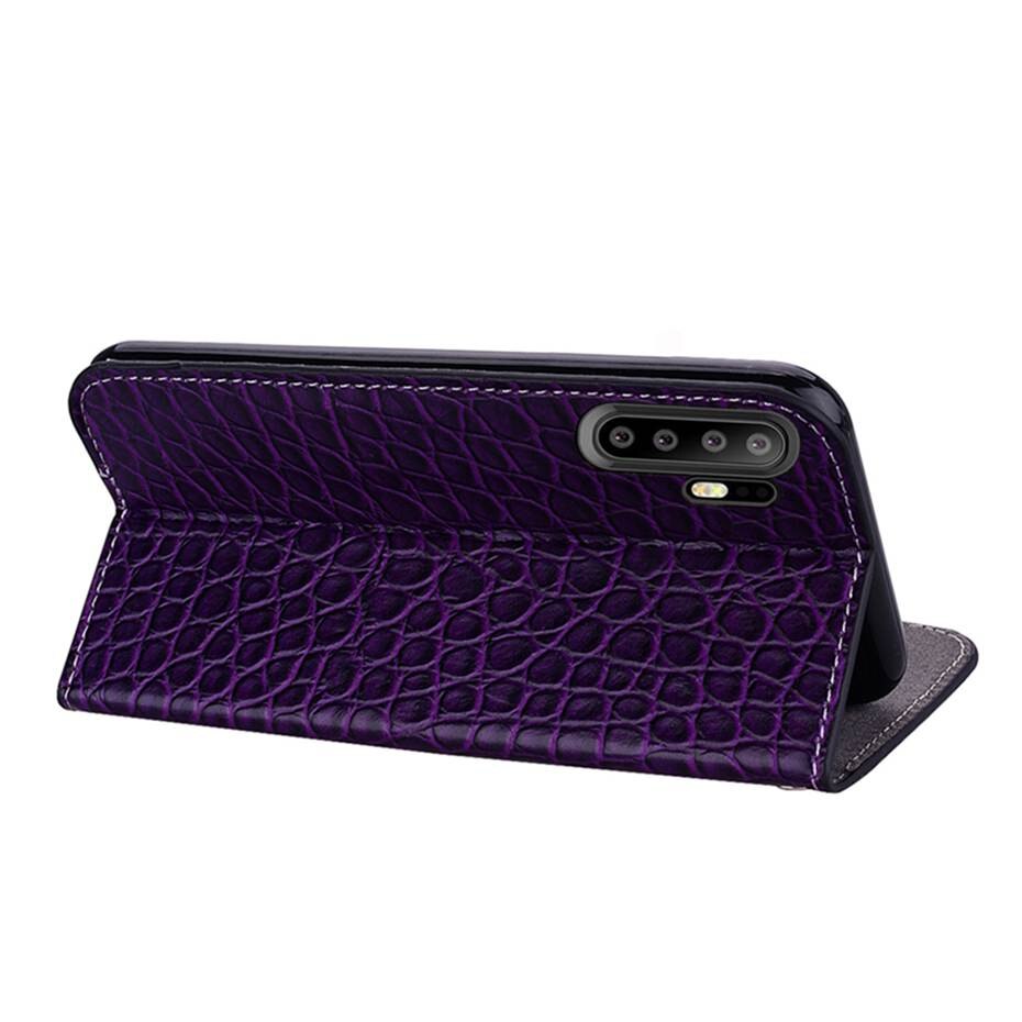 Case Huawei P30 Pro #เคสฝาพับหนัง PU ลายหนังจระเข้ Crocquile Texture Glittery Sequins Splicing มีช่องใส่การ์ด