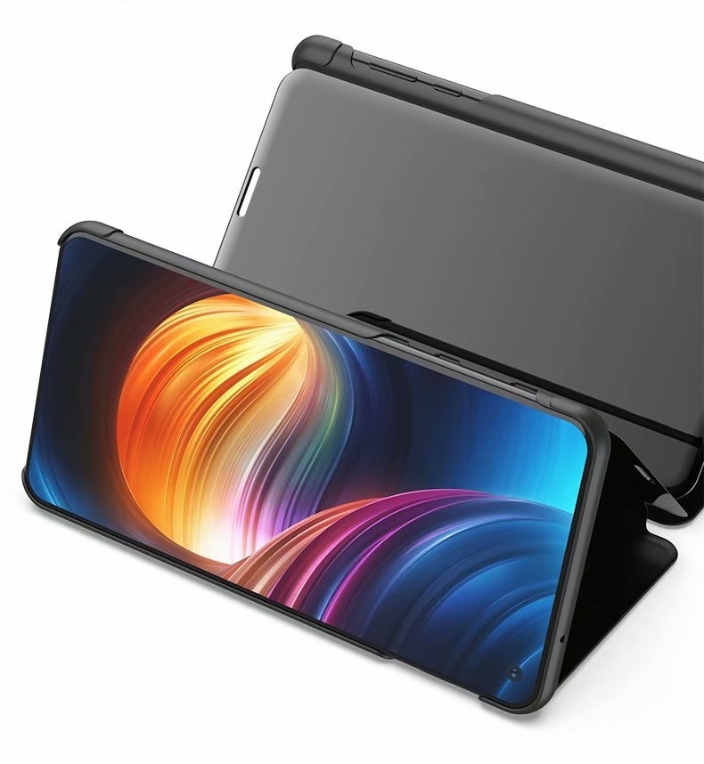 เคส Samsung Galaxy S10 Lite #เคสฝาพับปกโปร่งแสงผิวเงา Electroplating Mirror Surface Window View