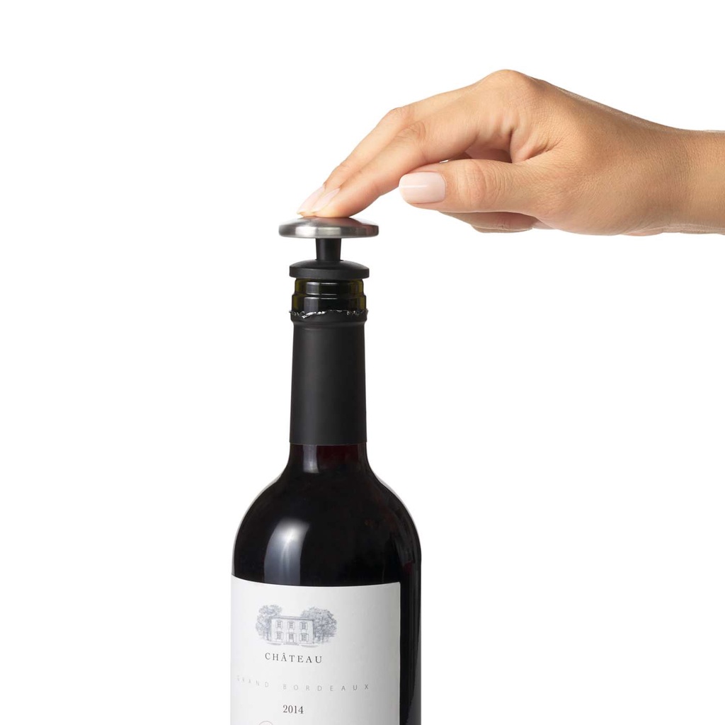 OXO® Spillproof Wine Stopper Set จุกปิดไวน์ แบบกด 2 ชิ้น ปิดและล็อคอากาศ