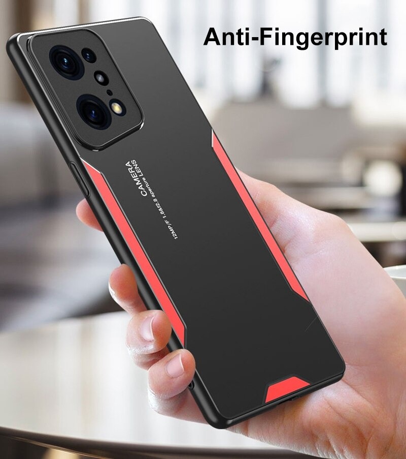 เคส OPPO Find X5 Pro 5G #เคสฝาหลังไฮบริด Metal +TPU Shockproof metal back plate Phone Back Cover