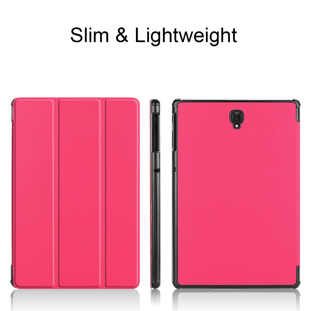 เคส Samsung Galaxy Tab S4 10.5 T830 T835 T837 #เคสฝาพับแบบ 3 พับ Tri-fold PU Leather Auto-wake / Sleep Stand Smart Tablet