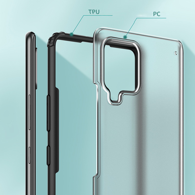 เคส Samsung Galaxy A42 5G #เคสฝาหลังโปร่งแสงสีขุ่นขอบทึบ +TPU Hybrid Case