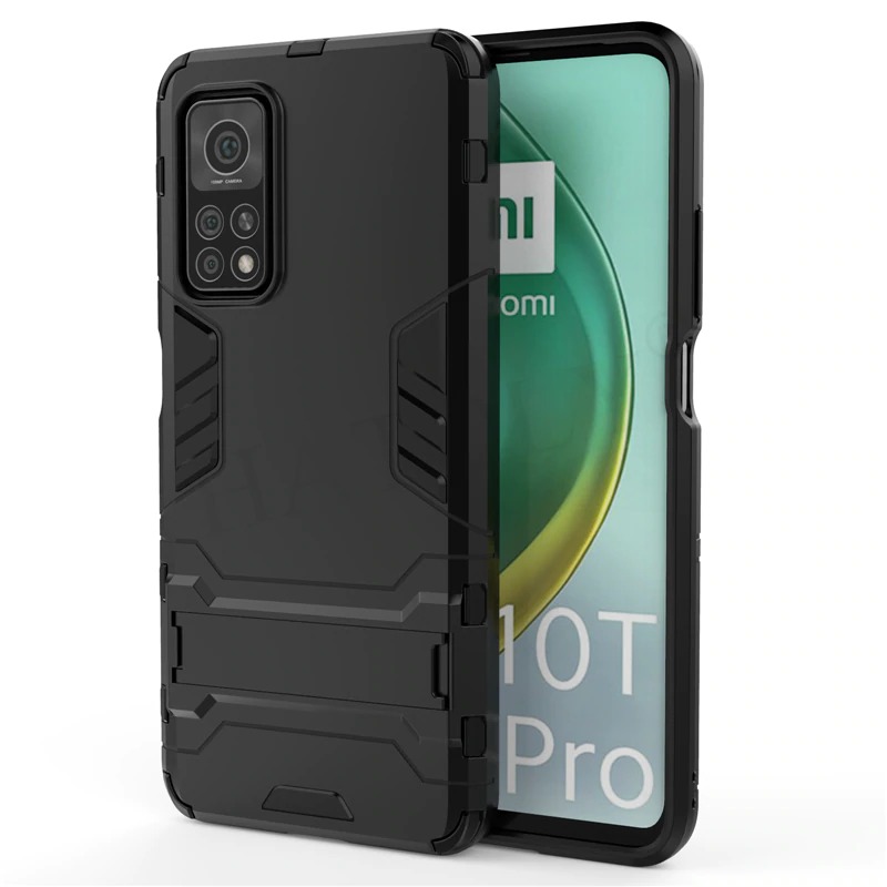 Case Xiaomi Mi 10T Pro#เคสฝาหลังพลาสติก ไฮบริด TPU + Kickstand