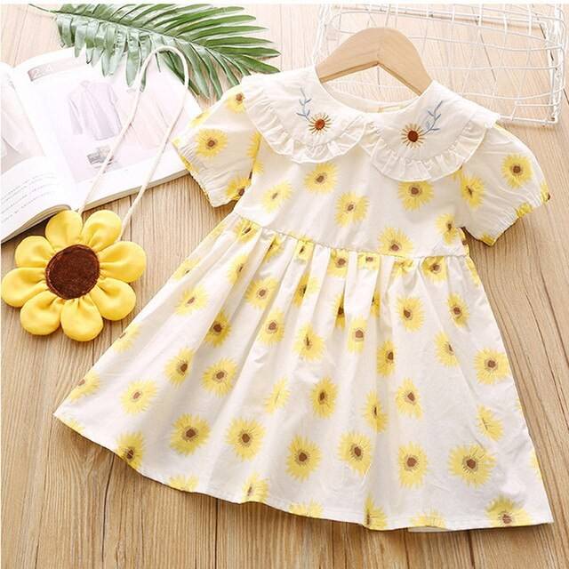 เดรสเด็กลายดอกเดซี่พร้อมกระเป๋า