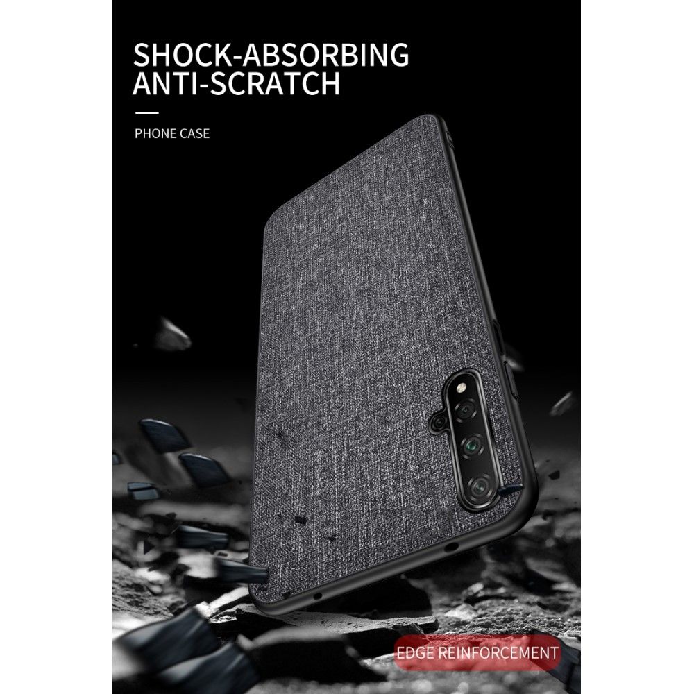 เคส Huawei Nova 5T #เคสฝาหลังเคลือบผิวผ้า Matte Cloth PU + PC + TPU Hybrid