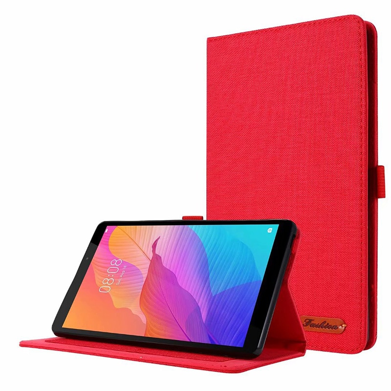 Case Huawei MatePad T8 8นิ้ว #เคสฝาพับหนัง PU ผิวผ้าพับตั้งได้ Cloth Leather Wallet
