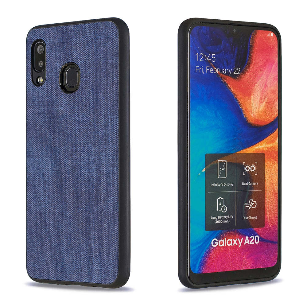 Case Samsung Galaxy A30/A20 #เคสฝาหลังลายผิวยีนส์ Denim TPU+PU Leather