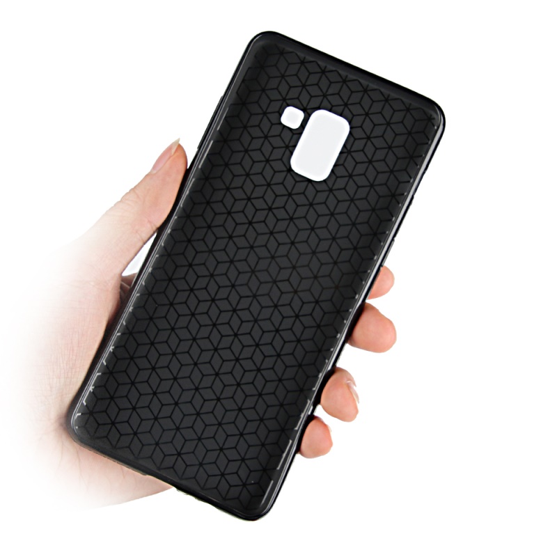 เคส Samsung A8 (2018) #เคสแบบฝาหลัง TPU นิ่ม ANGIBABE Slim Litchi Grain คุณภาพดีราคาถูก
