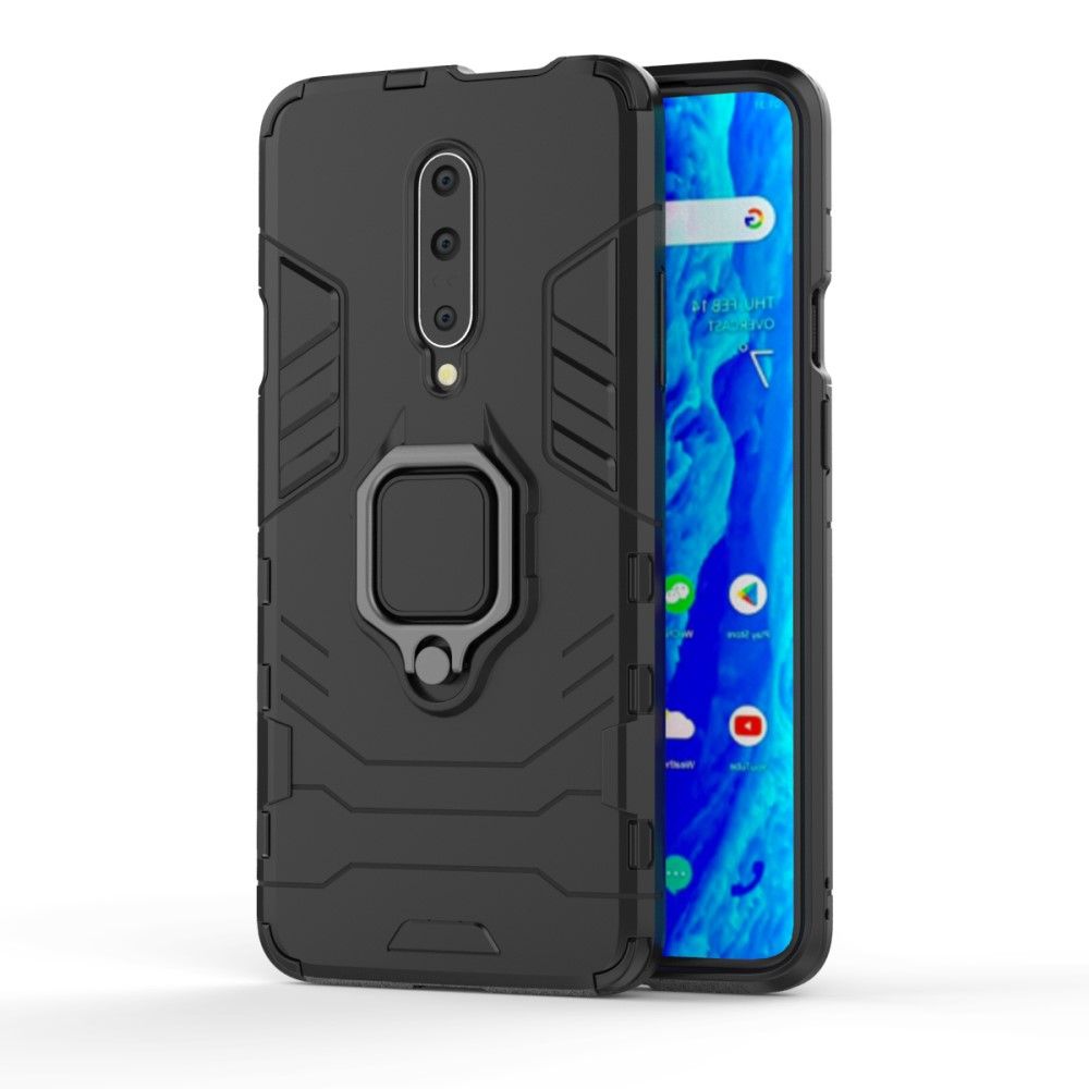 Case OnePlus 7 Pro #เคสฝาหลังพลาสติกแข็ง +TPU Hybrid Case มีแหวนสวมนิ้วโลหะ