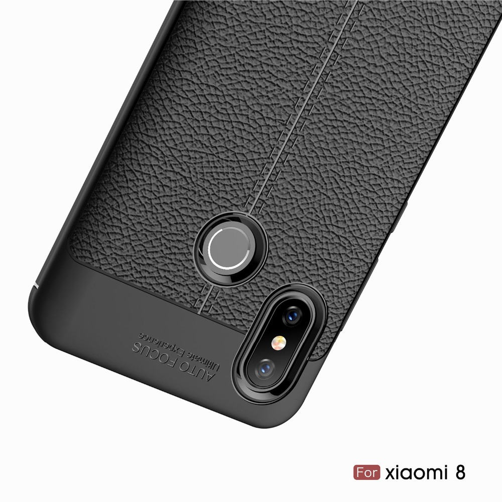 Case Xiaomi Mi 8 #เคสฝาหลัง TPU ผิวลิ้นจี่ช่วยป้องกันลายนิ้วมือและกันลื่นได้ดี