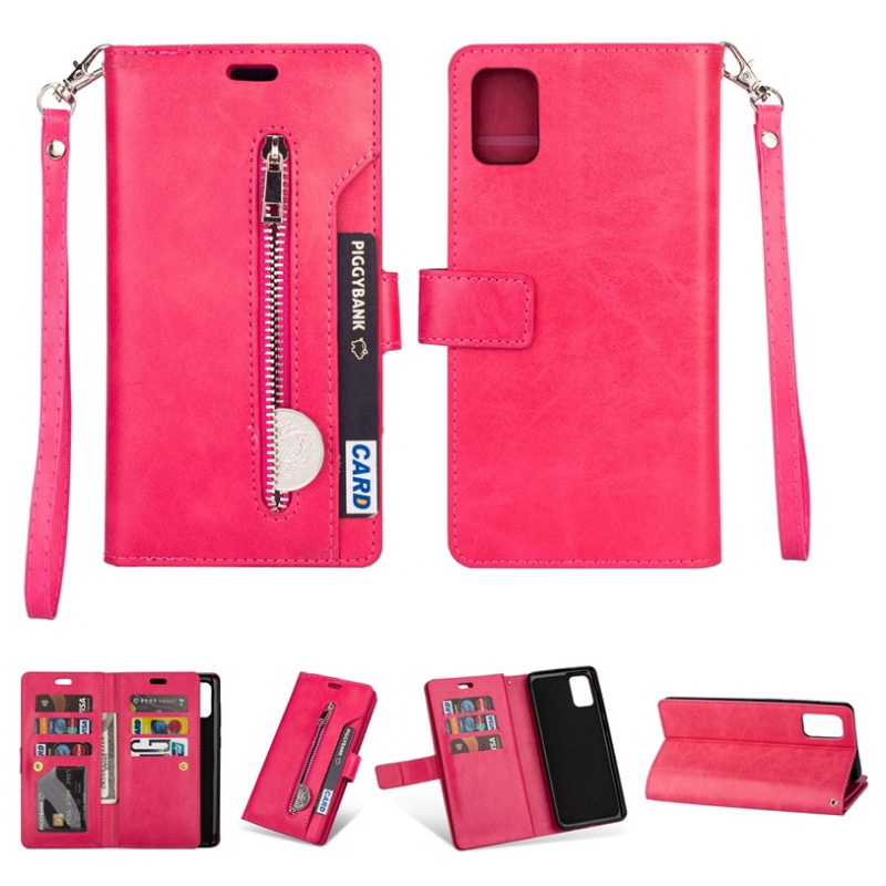 เคส Samsung Galaxy S20 Ultra / S20 Ultra 5G #เคสฝาพับแบบกระเป๋าสตางค์ช่องใส่บัตรหลายช่อง Multi-slot Wallet Zippered Leather พร้อมสายคล้อง