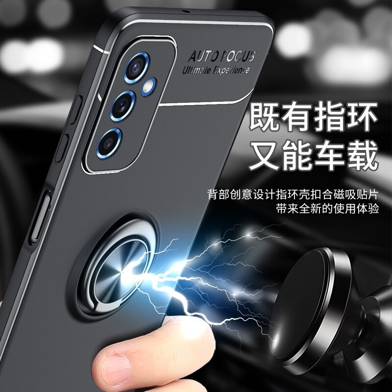 Case Samsung Galaxy M52 5G #เคสฝาหลัง TPU Finger Ring Kickstand (แผ่นโลหะแบบ Built-in)