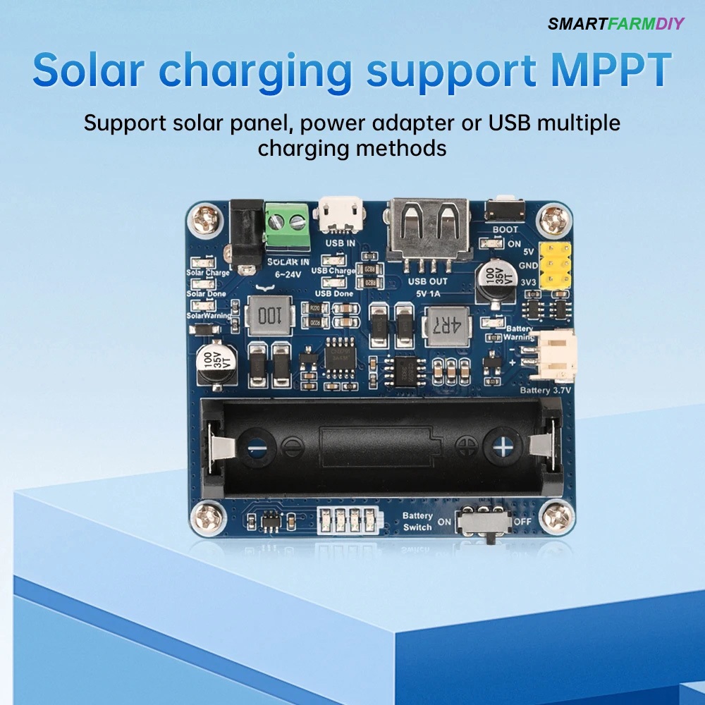 6V ~ 24V ชุดบอร์ดโมดูลชาร์จพลังงานแสงอาทิตย์แผงพลังงานแสงอาทิตย์ Power Management โมดูลแบตเตอรี่ Li-Ion 850mAh สําหรับ Arduino/ jetson /Raspberry Pi