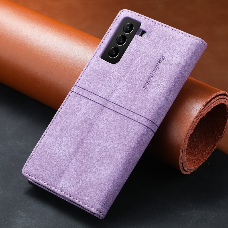เคส Samsung Galaxy S21 FE 5G #เคสฝาพับหนัง PU แบบกระเป๋าสตางค์ Retro Matte Leather Wallet
