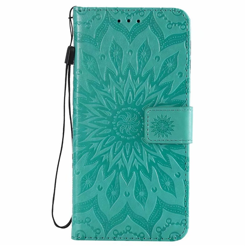 Case Samsung Galaxy A7 (2018) A750 #เคสฝาพับแบบกระเป๋าสตางค์ Imprint Sunflower PU Leather Magnetic Stand Wallet